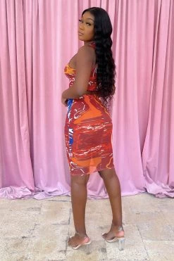 Honeybum Clothing Lets Bet On It Printed Sheer Set