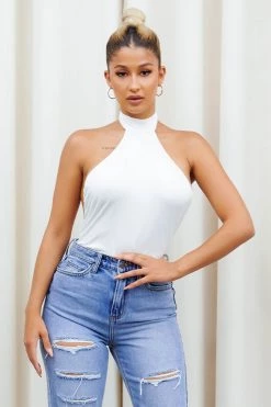 Honeybum Don't Cross Me High Neck Bodysuit Clothing