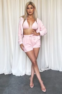 Honeybum New Arrivals Paris Velour Rhinestone Three Piece Set