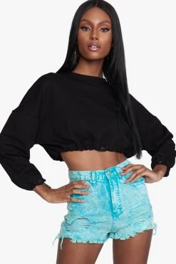 Honeybum Some People Acid Wash Shorts