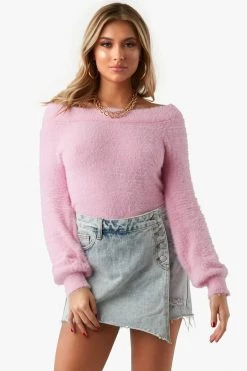 Honeybum SALE Call Me Later Fuzzy Sweater