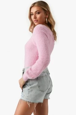 Honeybum SALE Call Me Later Fuzzy Sweater