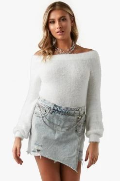 Honeybum Call Me Later Fuzzy Sweater SALE