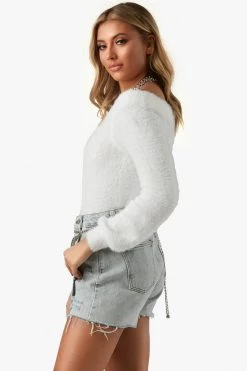 Honeybum Call Me Later Fuzzy Sweater SALE