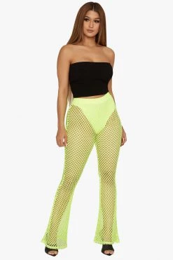Honeybum Clothing Look Back At It Fishnet Bell Bottoms