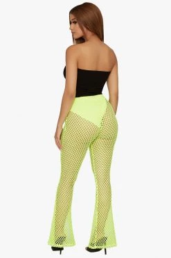 Honeybum Clothing Look Back At It Fishnet Bell Bottoms