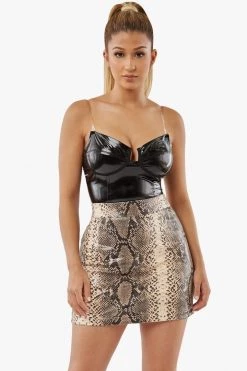 Honeybum Sorry Bout It Snakeskin Skirt