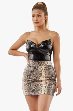 Honeybum Sorry Bout It Snakeskin Skirt