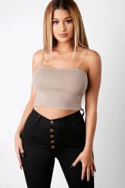 Honeybum Short Sleeve Tops Arizona Knit Crop Top