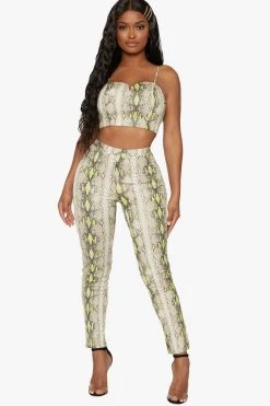 Honeybum It's Goin Down Snake Print Set Clothing