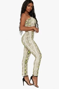 Honeybum It's Goin Down Snake Print Set Clothing
