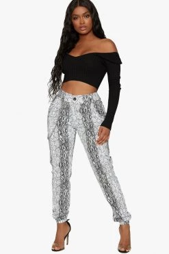 Honeybum Take It Easy Python Pants Clothing