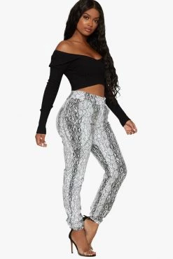 Honeybum Take It Easy Python Pants Clothing