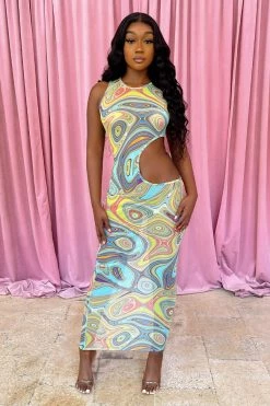 Honeybum Get In The Groove Printed Dress SALE