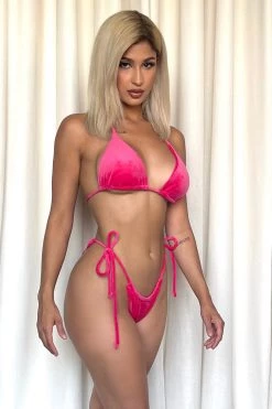 Honeybum New Arrivals Take It Or Leave It Velour Bikini Swimsuit