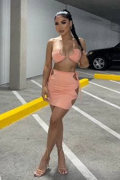 Honeybum Hidden Gems Cut Out Skirt Set