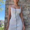 Honeybum SALE Going In Circles Zip Front Bodycon Dress