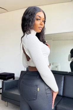 Honeybum Clothing Fairfax Open Back Turtleneck Sweater