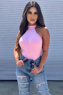 Honeybum Don't Cross Me High Neck Bodysuit Clothing