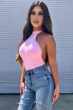 Honeybum Don't Cross Me High Neck Bodysuit Clothing