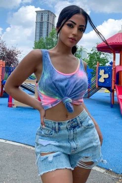 Honeybum SALE Knot For You Tie Dye Top