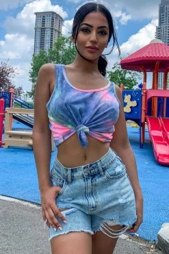Honeybum SALE Knot For You Tie Dye Top