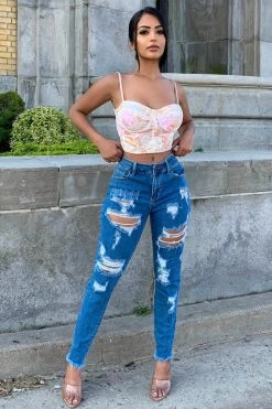 Honeybum Do It Better Distressed Skinny Jeans