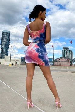 Honeybum SALE Do The Most Tie Dye Zipper Dress