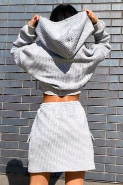 Honeybum SALE Bow Down Waffle Skirt Set