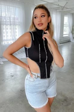 Honeybum SALE Hazy Exposed Stitching Tank