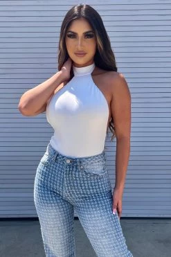 Honeybum Don't Cross Me High Neck Bodysuit Clothing