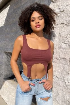 Honeybum It Girl Ribbed Garter Tank