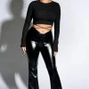 Honeybum Sweet Nothings Faux Leather Tie Pants