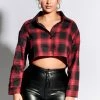 Honeybum Cali Weekend Plaid Crop Top Sale Tops