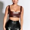 Honeybum New Arrivals Denver Leather Croc Top