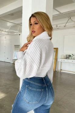 Honeybum Tell Me Cropped Turtleneck Sweater Clothing