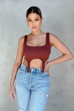 Honeybum It Girl Ribbed Garter Tank