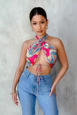 Honeybum SALE Show U Off Paisley Twist Top