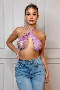 Honeybum Double Up Paisley Twist Top