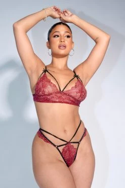 Honeybum Clothing Sparkle Bright Rhinestone Lingerie Set