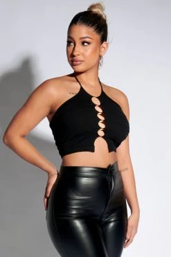 Honeybum Relief Cut-Out Halter Top