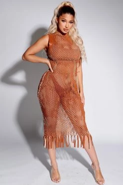 Honeybum Sale Dresses Be Mine Fishnet Leather Dress