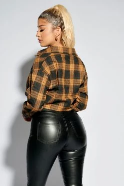 Honeybum Cali Weekend Plaid Crop Top Sale Tops