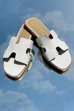 Honeybum Stepping Out Snake Textured Sandals