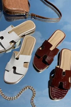Honeybum Stepping Out Snake Textured Sandals