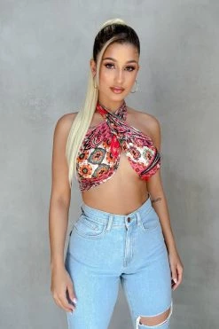 Honeybum SALE Double Up Paisley Twist Top
