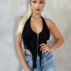 Honeybum New Look Zip Up Halter Top