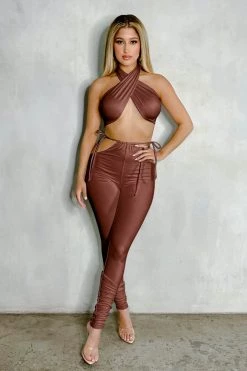 Honeybum Twisted On You Wrap Top Set