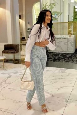 Honeybum Main Chain Straight Leg Jean