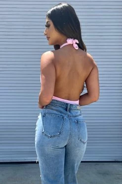 Honeybum Don't Cross Me High Neck Bodysuit Clothing